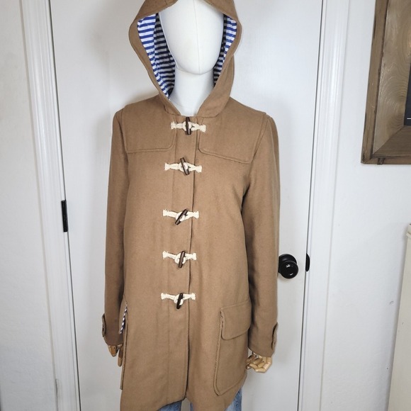 Boden Other - Boden Wool Toggle Coat Coastal Nautical Fisherman Hooded Jacket Kids 15-16Y